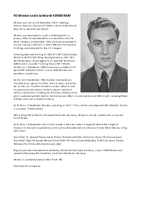 A preview of a PDF biography for Leibhardt, Winston Leslie